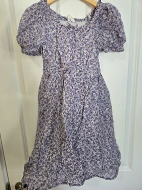 Crewcuts By J. Crew Lavender Purple Floral Smocked Waist Cotton Dress, Girls 8
